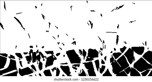 Monochrome Grunge Pattern. Abstract Black and White Texture with Scratched Lines, Spots and Blobs for Card, Print, Mobile Applications. Modern Rough Halftone Pattern with Different Elements.