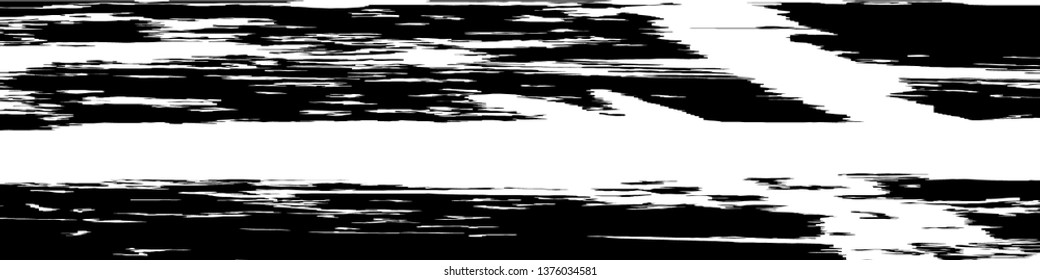 Monochrome Grunge Pattern. Abstract Black and White Texture with Scratched Lines, Spots and Blobs for Print, Card, Banner. Modern Rough Halftone Pattern with Different Elements.