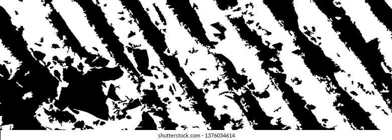 Monochrome Grunge Pattern. Abstract Black and White Texture with Scratched Lines, Spots and Blobs for Web Applications, Wallpaper, Print. Modern Rough Halftone Background with Different Elements.