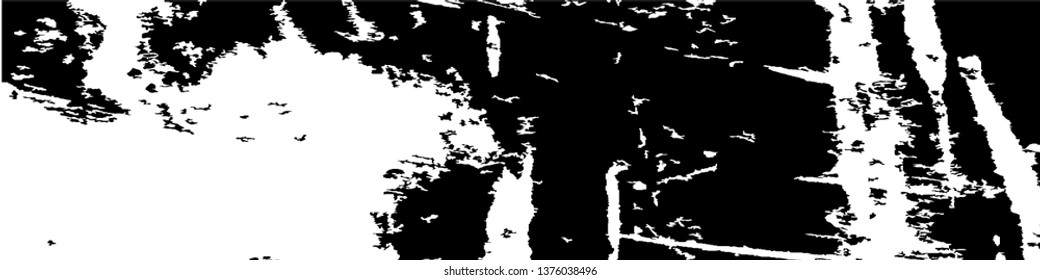Monochrome Grunge Pattern. Abstract Black and White Texture with Scratched Lines, Spots and Blobs for Web Applications, Banner, Card. Retro Rough Halftone Pattern with Different Elements.