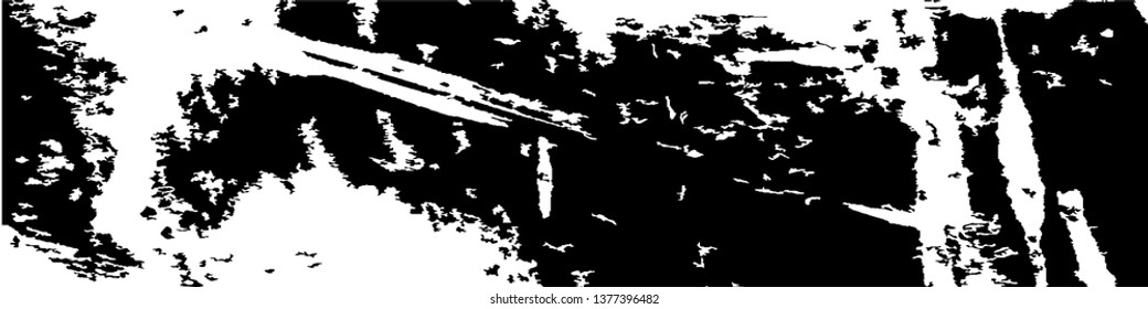 Monochrome Grunge Pattern. Abstract Black and White Texture with Scratched Lines, Spots and Blobs for Banner, Card, Wallpaper. Vintage Rough Halftone Background with Different Elements.