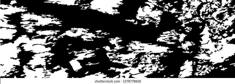 Monochrome Grunge Pattern. Abstract Black and White Texture with Scratched Lines, Spots and Blobs for Web Applications, Wallpaper, Print. Modern Rough Halftone Background with Different Elements.