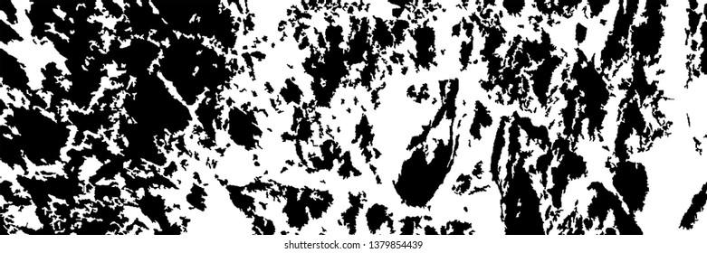 Monochrome Grunge Pattern. Abstract Black and White Texture with Scratched Lines, Spots and Blobs for Wallpaper, Print, Card. Trendy Rough Halftone Background with Different Elements.