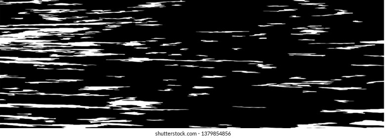 Monochrome Grunge Pattern. Abstract Black and White Texture with Scratched Lines, Spots and Blobs for Web Applications, Banner, Card. Retro Rough Halftone Background with Different Elements.