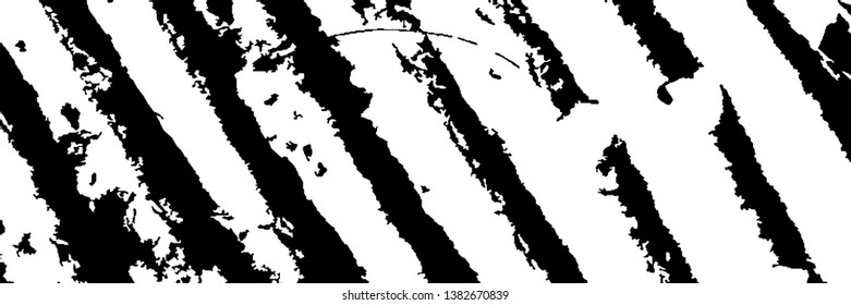 Monochrome Grunge Pattern. Abstract Black and White Texture with Scratched Lines, Spots and Blobs for Wallpaper, Print, Card. Trendy Rough Halftone Background with Different Elements.