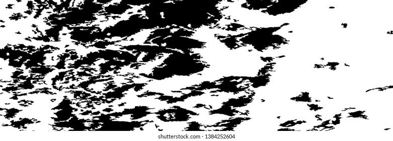Monochrome Grunge Pattern. Abstract Black and White Texture with Scratched Lines, Spots and Blobs for Wallpaper, Print, Card. Vintage Rough Halftone Pattern with Different Elements.