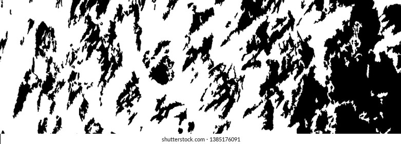 Monochrome Grunge Pattern. Abstract Black and White Texture with Scratched Lines, Spots and Blobs for Print, Card, Banner. Retro Rough Halftone Background with Different Elements.