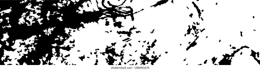 Monochrome Grunge Pattern. Abstract Black and White Texture with Scratched Lines, Spots and Blobs for Web Applications, Wallpaper, Print. Modern Rough Halftone Pattern with Different Elements.