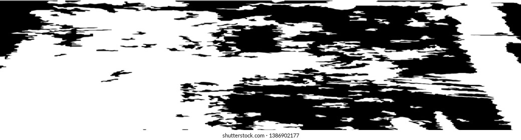 Monochrome Grunge Pattern. Abstract Black and White Texture with Scratched Lines, Spots and Blobs for Web Applications, Banner, Card. Modern Rough Halftone Background with Different Elements.