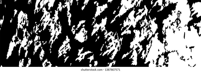 Monochrome Grunge Pattern. Abstract Black and White Texture with Scratched Lines, Spots and Blobs for Web Applications, Wallpaper, Print. Modern Rough Halftone Background with Different Elements.