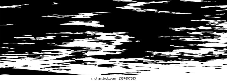 Monochrome Grunge Pattern. Abstract Black and White Texture with Scratched Lines, Spots and Blobs for Wallpaper, Print, Card. Trendy Rough Halftone Pattern with Different Elements.