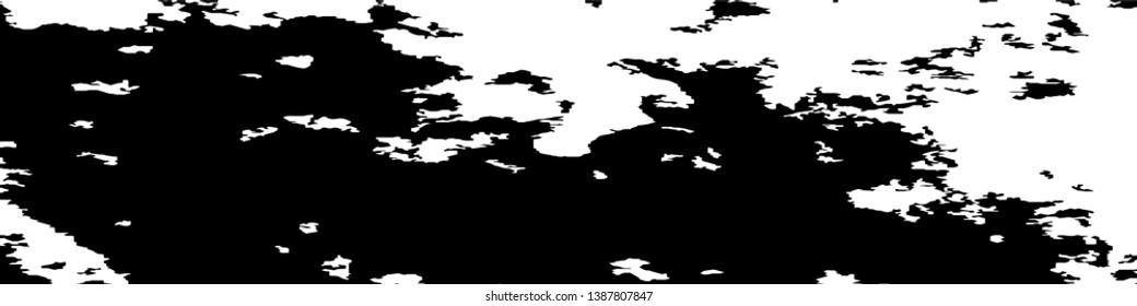 Monochrome Grunge Pattern. Abstract Black and White Texture with Scratched Lines, Spots and Blobs for Web Applications, Banner, Card. Modern Rough Halftone Background with Different Elements.
