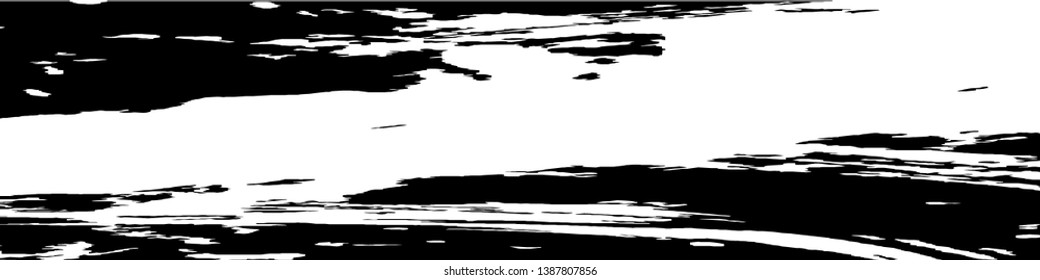 Monochrome Grunge Pattern. Abstract Black and White Texture with Scratched Lines, Spots and Blobs for Web Applications, Banner, Card. Vintage Rough Halftone Pattern with Different Elements.