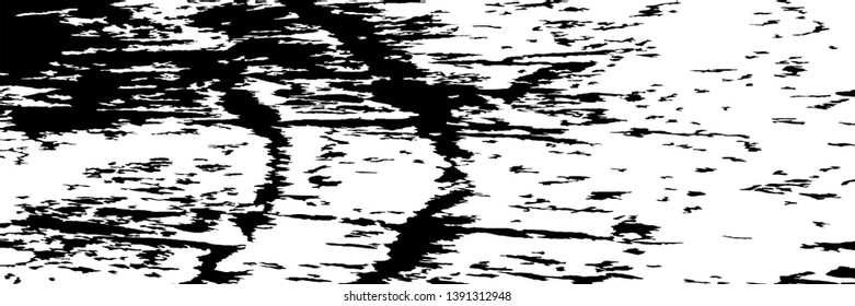 Monochrome Grunge Pattern. Abstract Black and White Texture with Scratched Lines, Spots and Blobs for Wallpaper, Print, Card. Retro Rough Halftone Background with Different Elements.