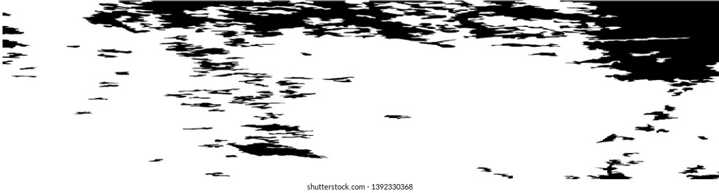 Monochrome Grunge Pattern. Abstract Black and White Texture with Scratched Lines, Spots and Blobs for Banner, Card, Wallpaper. Vintage Rough Halftone Background with Different Elements.