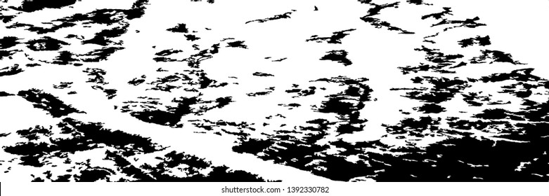 Monochrome Grunge Pattern. Abstract Black and White Texture with Scratched Lines, Spots and Blobs for Wallpaper, Print, Card. Modern Rough Halftone Pattern with Different Elements.