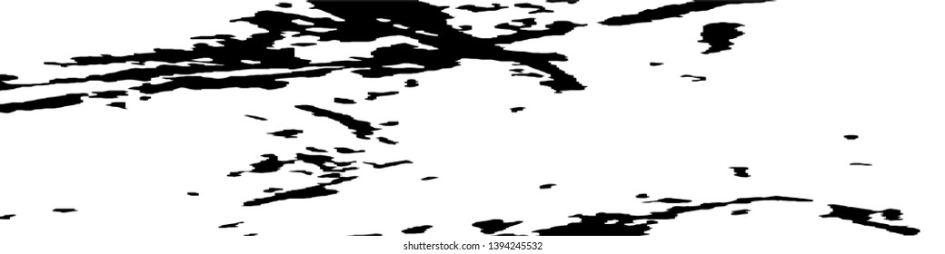 Monochrome Grunge Pattern. Abstract Black and White Texture with Scratched Lines, Spots and Blobs for Banner, Card, Wallpaper. Vintage Rough Halftone Pattern with Different Elements.