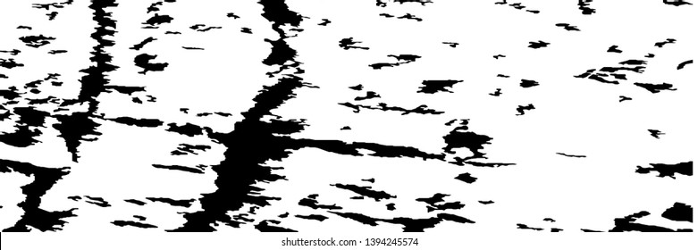 Monochrome Grunge Pattern. Abstract Black and White Texture with Scratched Lines, Spots and Blobs for Banner, Card, Wallpaper. Modern Rough Halftone Pattern with Different Elements.