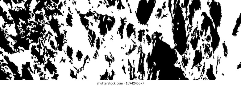 Monochrome Grunge Pattern. Abstract Black and White Texture with Scratched Lines, Spots and Blobs for Web Applications, Banner, Card. Modern Rough Halftone Background with Different Elements.