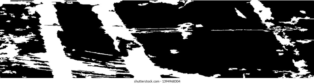 Monochrome Grunge Pattern. Abstract Black and White Texture with Scratched Lines, Spots and Blobs for Card, Print, Mobile Applications. Retro Rough Halftone Pattern with Different Elements.