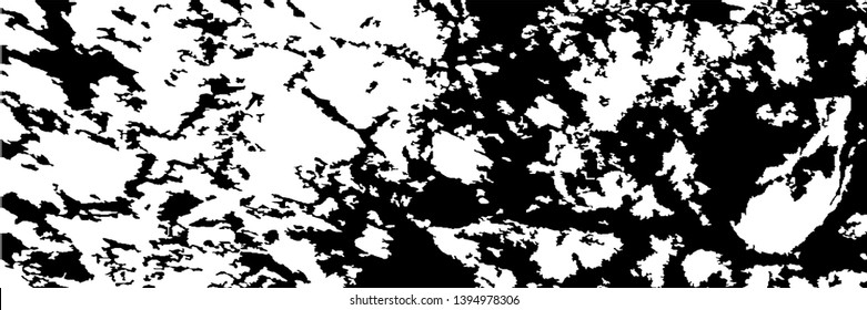 Monochrome Grunge Pattern. Abstract Black and White Texture with Scratched Lines, Spots and Blobs for Web Applications, Wallpaper, Print. Trendy Rough Halftone Background with Different Elements.