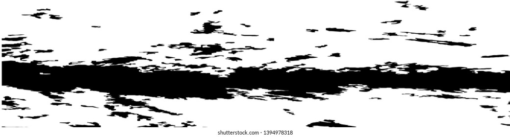 Monochrome Grunge Pattern. Abstract Black and White Texture with Scratched Lines, Spots and Blobs for Web Applications, Wallpaper, Print. Trendy Rough Halftone Background with Different Elements.