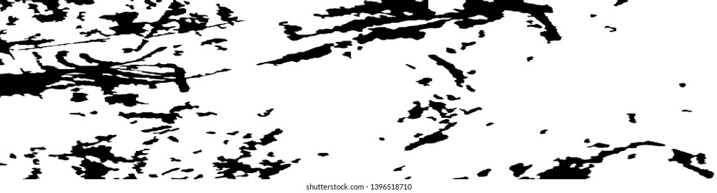 Monochrome Grunge Pattern. Abstract Black and White Texture with Scratched Lines, Spots and Blobs for Card, Print, Mobile Applications. Trendy Rough Halftone Background with Different Elements.