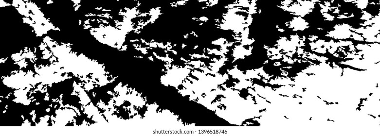 Monochrome Grunge Pattern. Abstract Black and White Texture with Scratched Lines, Spots and Blobs for Banner, Card, Wallpaper. Trendy Rough Halftone Pattern with Different Elements.