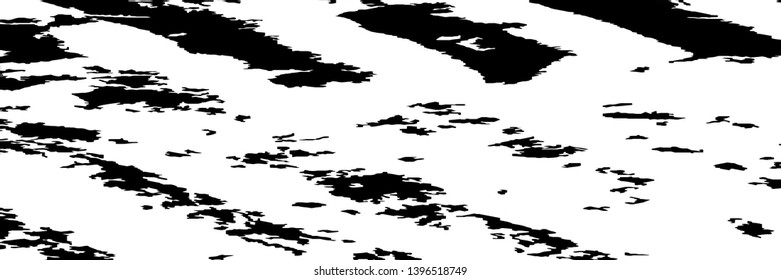 Monochrome Grunge Pattern. Abstract Black and White Texture with Scratched Lines, Spots and Blobs for Web Applications, Banner, Card. Modern Rough Halftone Background with Different Elements.