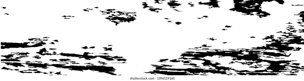 Monochrome Grunge Pattern. Abstract Black and White Texture with Scratched Lines, Spots and Blobs for Card, Print, Mobile Applications. Vintage Rough Halftone Background with Different Elements.