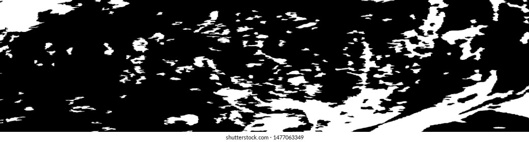 Monochrome Grunge Pattern. Abstract Black and White Texture with Scratched Lines, Spots and Blobs for Web Applications, Wallpaper, Print. Trendy Rough Halftone Pattern with Different Elements.