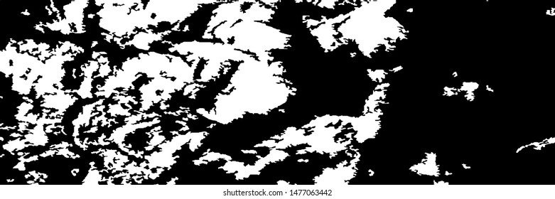 Monochrome Grunge Pattern. Abstract Black and White Texture with Scratched Lines, Spots and Blobs for Banner, Card, Wallpaper. Retro Rough Halftone Pattern with Different Elements.