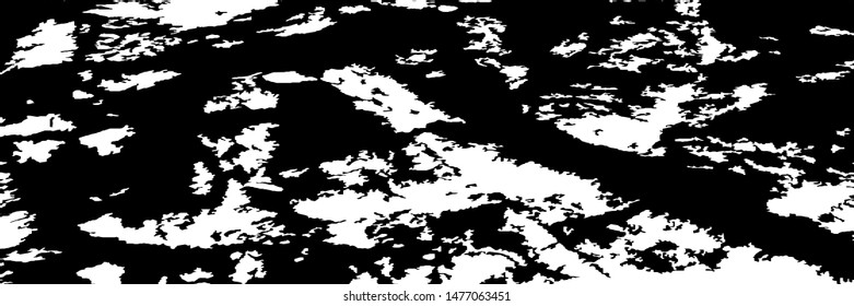 Monochrome Grunge Pattern. Abstract Black and White Texture with Scratched Lines, Spots and Blobs for Web Applications, Banner, Card. Retro Rough Halftone Pattern with Different Elements.
