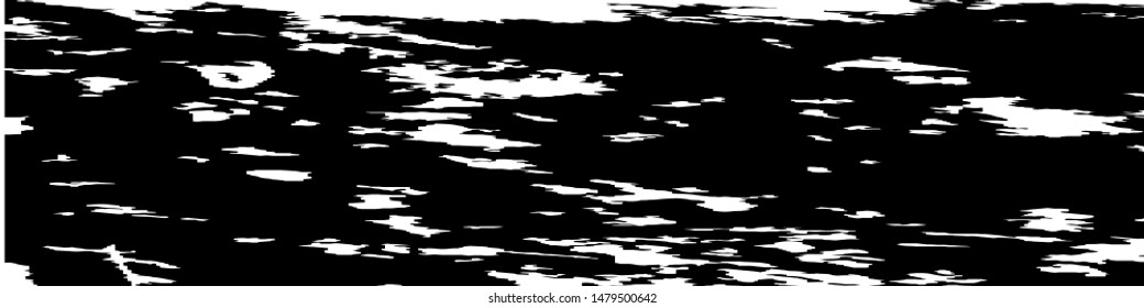 Monochrome Grunge Pattern. Abstract Black and White Texture with Scratched Lines, Spots and Blobs for Banner, Card, Wallpaper. Trendy Rough Halftone Background with Different Elements.