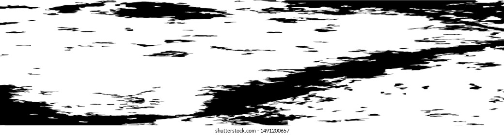 Monochrome Grunge Pattern. Abstract Black and White Texture with Scratched Lines, Spots and Blobs for Banner, Card, Wallpaper. Vintage Rough Halftone Pattern with Different Elements.