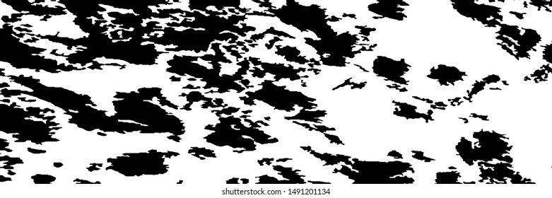 Monochrome Grunge Pattern. Abstract Black and White Texture with Scratched Lines, Spots and Blobs for Web Applications, Banner, Card. Retro Rough Halftone Pattern with Different Elements.