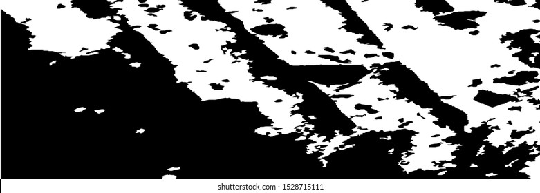Monochrome Grunge Pattern. Abstract Black and White Texture with Scratched Lines, Spots and Blobs for Banner, Card, Wallpaper. Vintage Rough Halftone Background with Different Elements.
