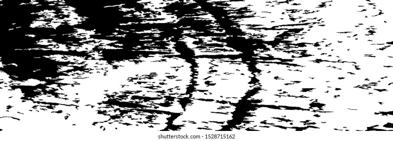 Monochrome Grunge Pattern. Abstract Black and White Texture with Scratched Lines, Spots and Blobs for Web Applications, Wallpaper, Print. Modern Rough Halftone Background with Different Elements.