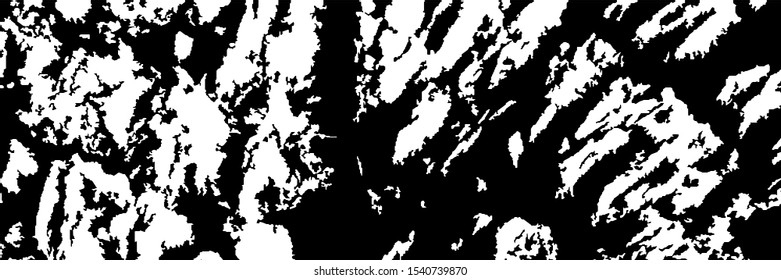 Monochrome Grunge Pattern. Abstract Black and White Texture with Scratched Lines, Spots and Blobs for Web Applications, Banner, Card. Retro Rough Halftone Background with Different Elements.