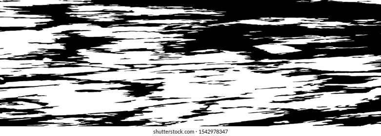 Monochrome Grunge Pattern. Abstract Black and White Texture with Scratched Lines, Spots and Blobs for Print, Card, Banner. Retro Rough Halftone Background with Different Elements.