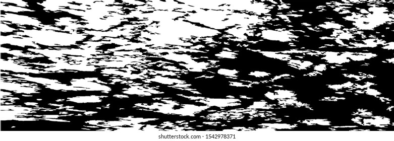 Monochrome Grunge Pattern. Abstract Black and White Texture with Scratched Lines, Spots and Blobs for Wallpaper, Print, Card. Modern Rough Halftone Pattern with Different Elements.