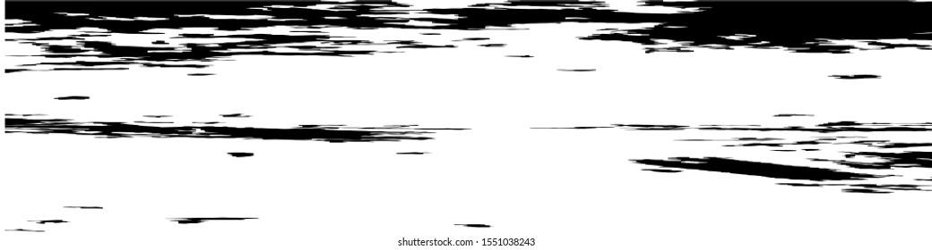 Monochrome Grunge Pattern. Abstract Black and White Texture with Scratched Lines, Spots and Blobs for Print, Card, Banner. Vintage Rough Halftone Background with Different Elements.