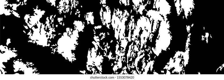Monochrome Grunge Pattern. Abstract Black and White Texture with Scratched Lines, Spots and Blobs for Print, Card, Banner. Vintage Rough Halftone Background with Different Elements.