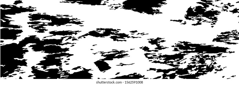Monochrome Grunge Pattern. Abstract Black and White Texture with Scratched Lines, Spots and Blobs for Banner, Card, Wallpaper. Modern Rough Halftone Background with Different Elements.