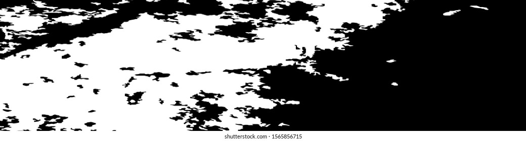 Monochrome Grunge Pattern. Abstract Black and White Texture with Scratched Lines, Spots and Blobs for Web Applications, Wallpaper, Print. Retro Rough Halftone Background with Different Elements.