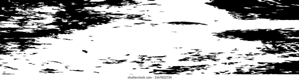 Monochrome Grunge Pattern. Abstract Black and White Texture with Scratched Lines, Spots and Blobs for Wallpaper, Print, Card. Trendy Rough Halftone Pattern with Different Elements.