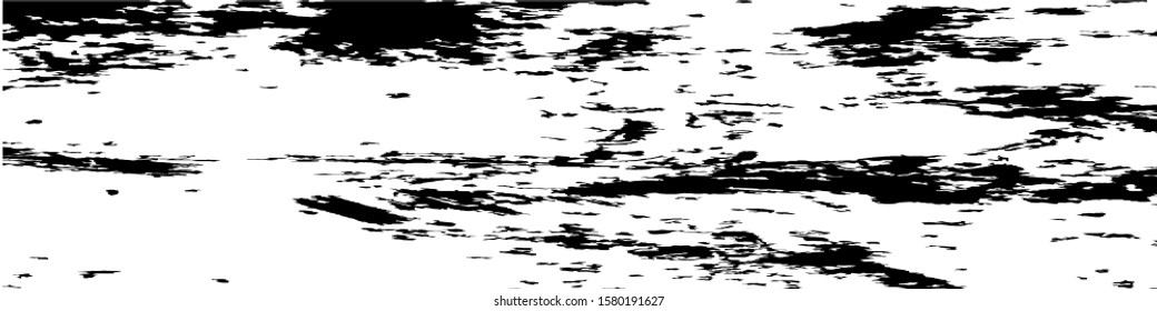 Monochrome Grunge Pattern. Abstract Black and White Texture with Scratched Lines, Spots and Blobs for Print, Card, Banner. Vintage Rough Halftone Background with Different Elements.