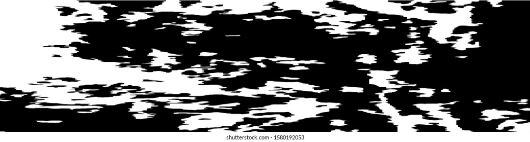 Monochrome Grunge Pattern. Abstract Black and White Texture with Scratched Lines, Spots and Blobs for Web Applications, Banner, Card. Trendy Rough Halftone Pattern with Different Elements.
