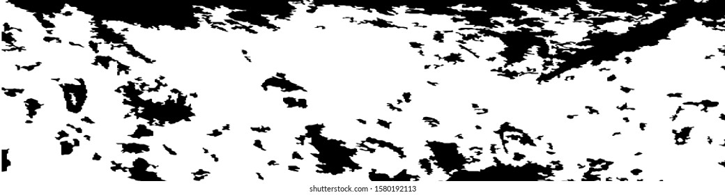 Monochrome Grunge Pattern. Abstract Black and White Texture with Scratched Lines, Spots and Blobs for Web Applications, Banner, Card. Modern Rough Halftone Pattern with Different Elements.