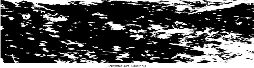 Monochrome Grunge Pattern. Abstract Black and White Texture with Scratched Lines, Spots and Blobs for Card, Print, Mobile Applications. Vintage Rough Halftone Background with Different Elements.